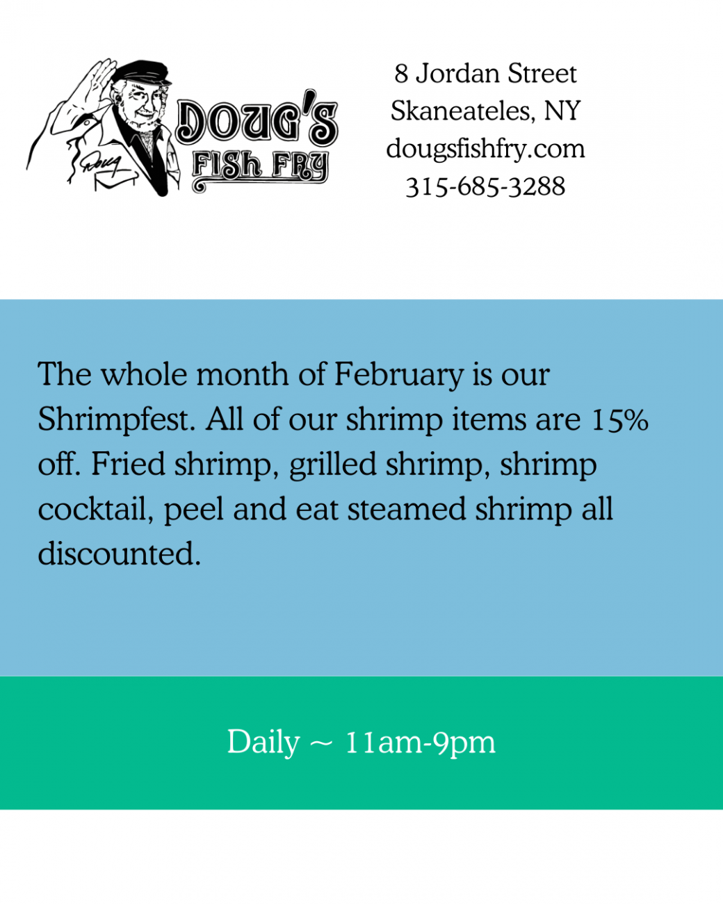 Doug's Fish Fry Dining Week Menu